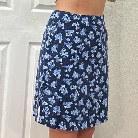 Vintage Y2k Route 66 Navy Floral Skirt - Picture 2 of 10